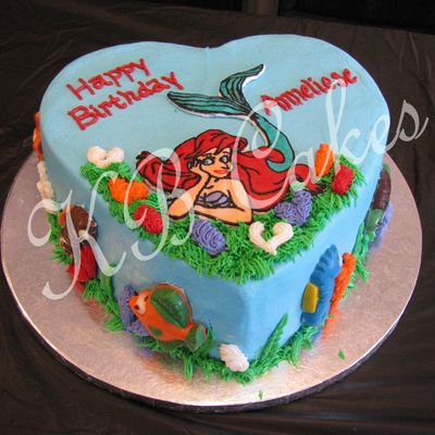 Mermaid On Blue Heart Background