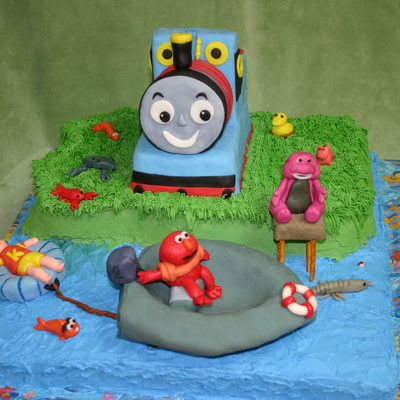 Thomas,barney, And Elmo Visit The Bayou