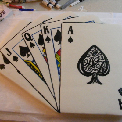 Royal Flush Hand Of Cards Cake