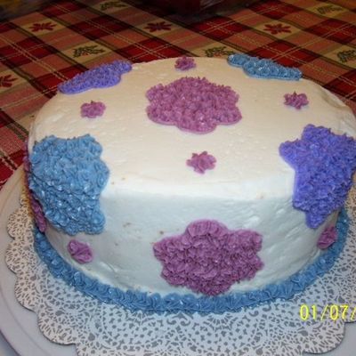 Purple, Mauve, And Blue Shapes On Cake