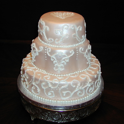 Cafe Colored Fondant Wedding Cake
