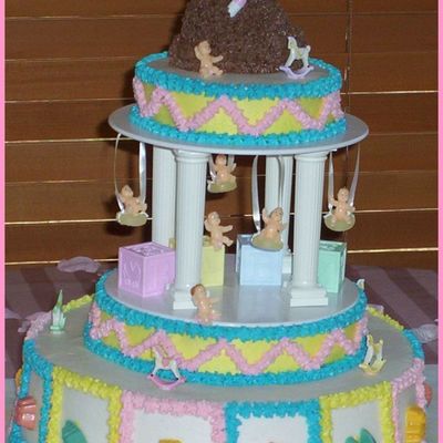 Baby Shower Carousel Cake
