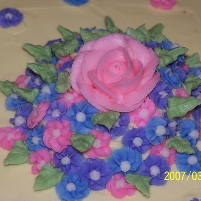 Close Up Of Rose On Week 3 Cake