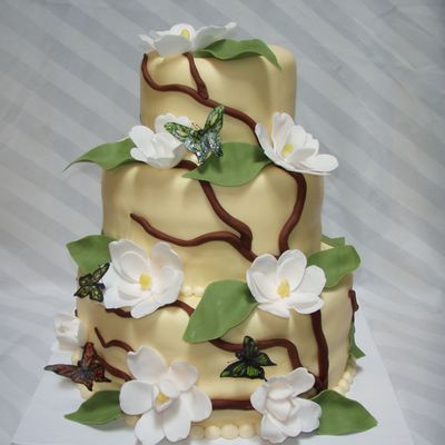 Magnolias And Butterflies