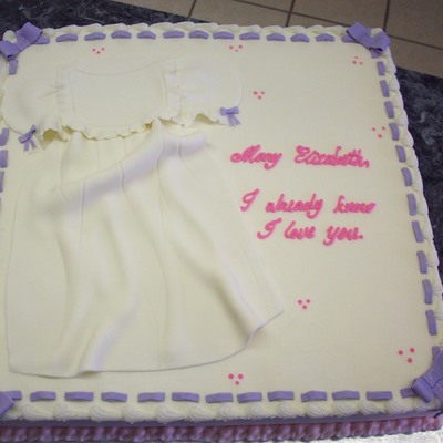 Christening Gown Shower Cake