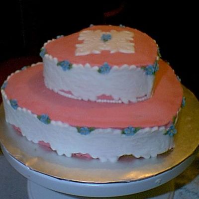 Pink Hearts With Fondant Lace Trim