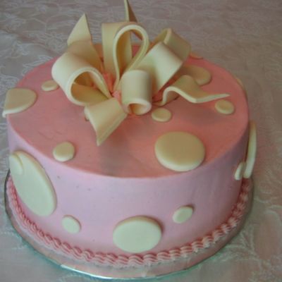 Pink And Cream Bows And Dots