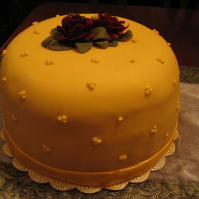 Yellow And Burgundy Dots And Flowers