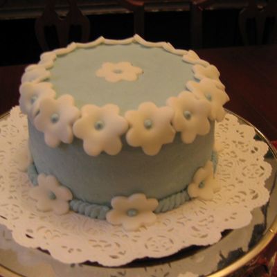 Blue Birthday With Flowers