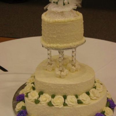 Purple Rose Wedding Cake