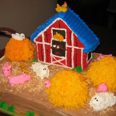 Farm Yard Animals With Barn