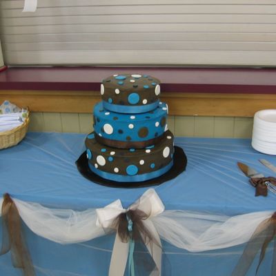 Brown And Blue Polka Dots