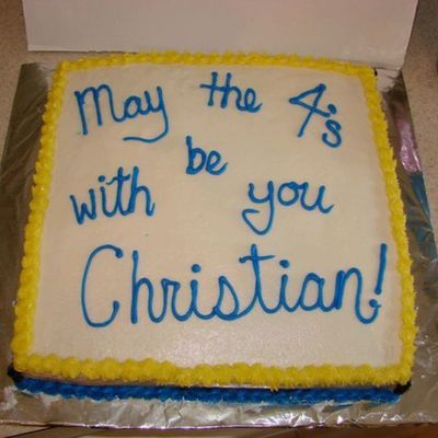 Sheet Cake That Goes With R2-D2 Cupcake