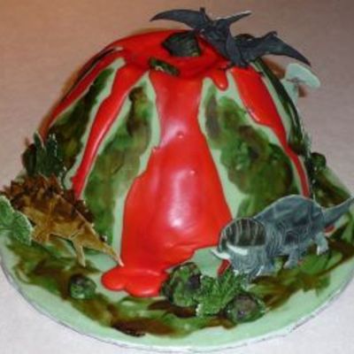Volcano Dinosaur Cake