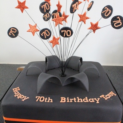 Black & Orange Starburst Cake
