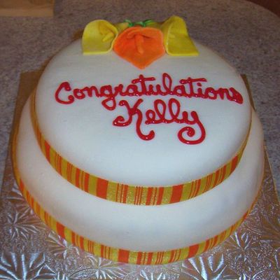Orange & Yellow Bridal Shower Cake