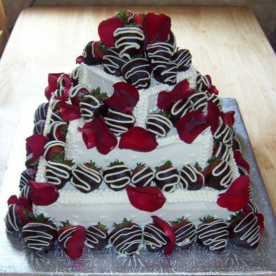 Chocolate-Dipped Strawberries & Rose Petals