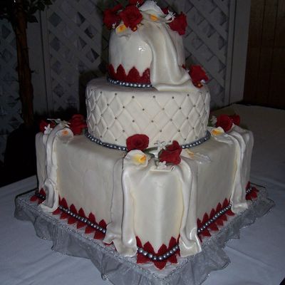 Drapes With Roses And Calla Lillies