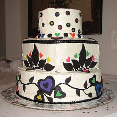 Black/white Cake For 16Th Birthday