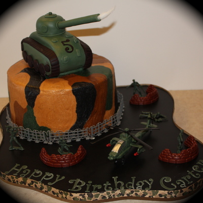 Army Cake With Tank