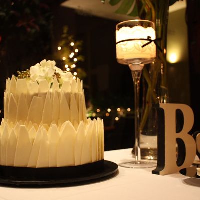 White Chocolate Shards Wedding Cake