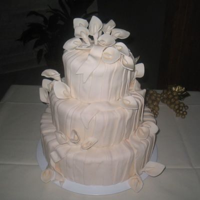 Pleated Fondant Wedding Cake