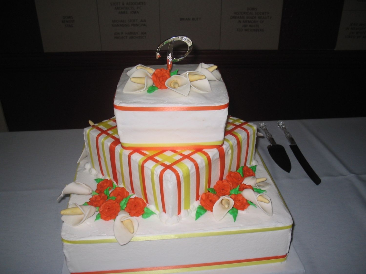 Orange & Yellow Ribbon Cake