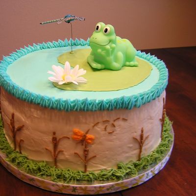 Frog Themed Shower Cake
