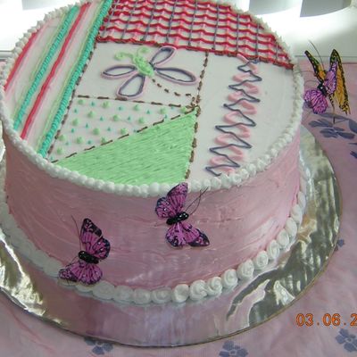Baby Shower Quilt Cake With Butterflies
