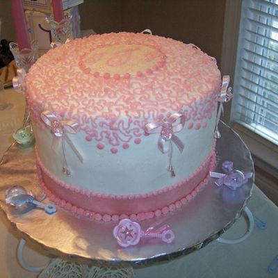 Monogrammed Baby Shower Cake
