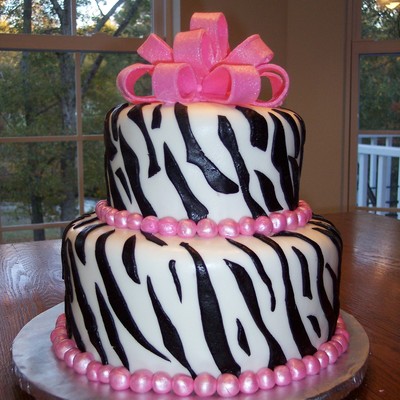 Zebra Pattern With Pink Bow