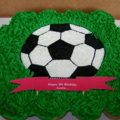 Soccer Birthday Cupcake Cake