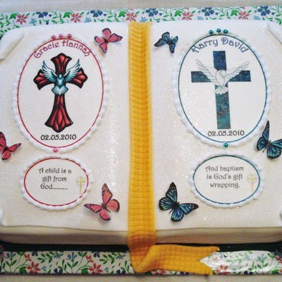 Double Baptism Cake