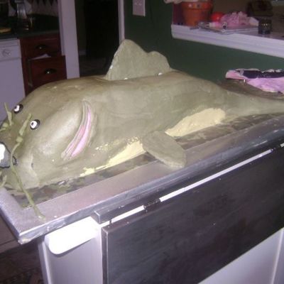 Catfish With Golf Ball In Mouth