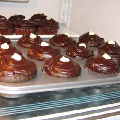 Raspberry Filled Ganache Cupcakes