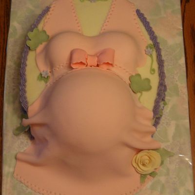 Pregnant St. Patrick's Belly Cake