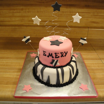 Zebra Print Birthday Cake