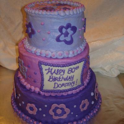 80Th Birthday Purple Cake