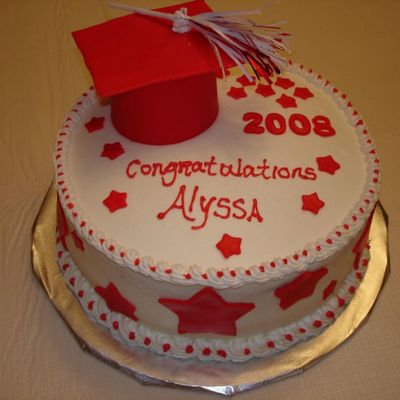 Red Graduation Cake
