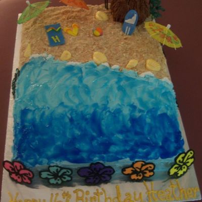 Heather's Birthday Beach Cake