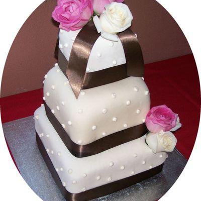 Pink And Brown Square Fondant