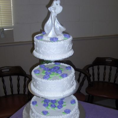 Lavendar Flower Wedding Cake