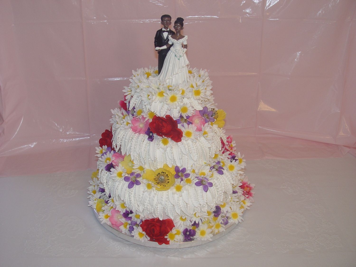 Multi Flower Wedding Cake