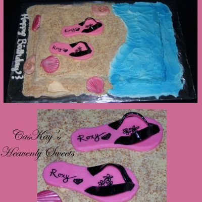 Roxy Flip Flop Beach Cake