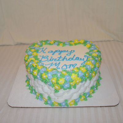 Heart Basket Cake With Royal Icing Flowers