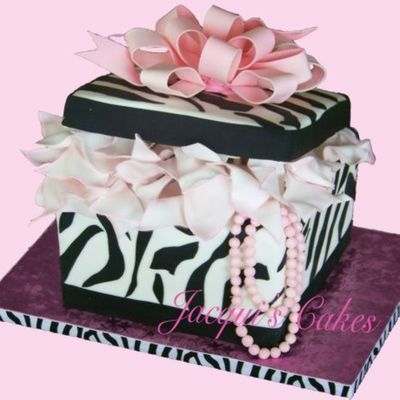 Zebra Print Gift Box Cake