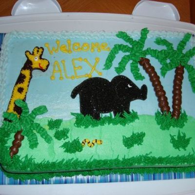 Jungle Baby Shower Cake