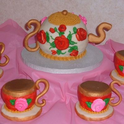 Teapot, Cups & Saucers