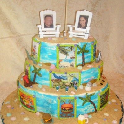 Jimmy Buffet Theme Wedding Cake