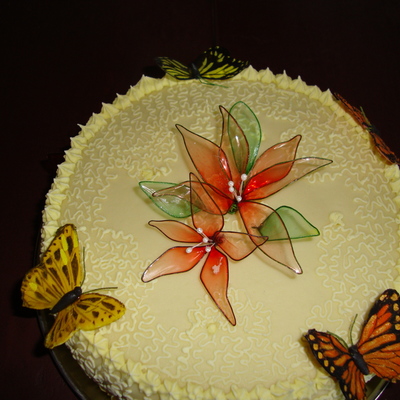 Gelatine Flowers And Butterflies